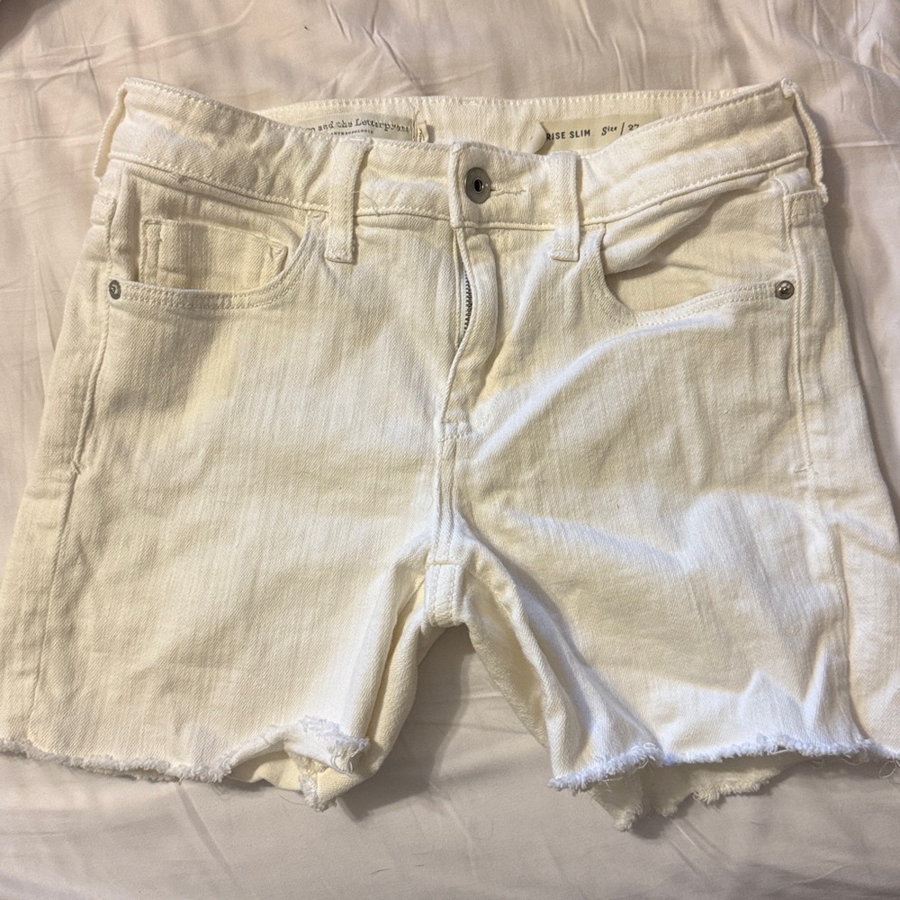 Anthropologie white cutoff shorts